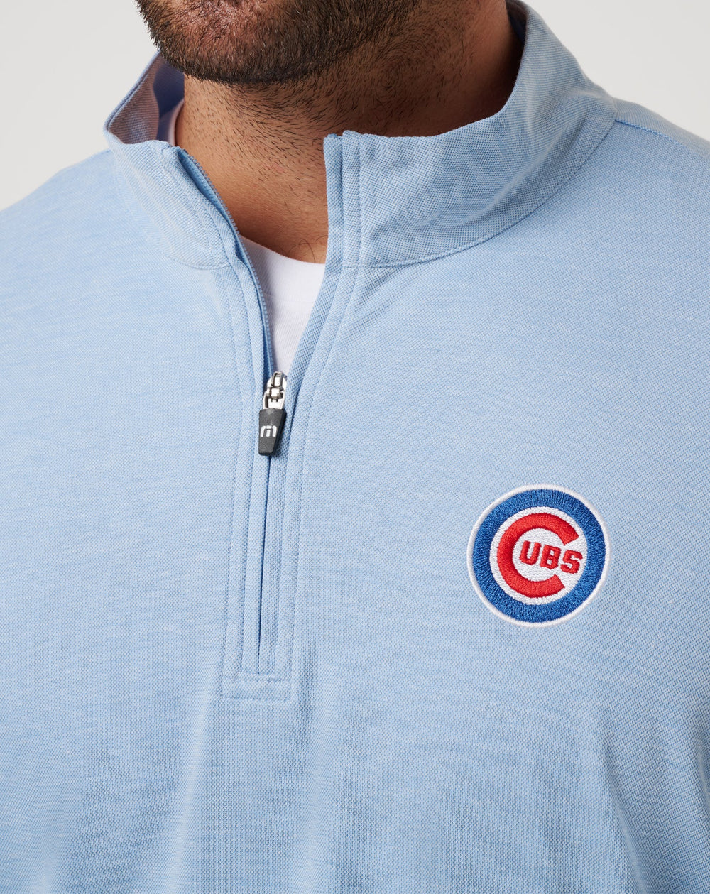 TravisMathew | Chicago Cubs Time To Tailgate Quarter Zip - Heather Blue