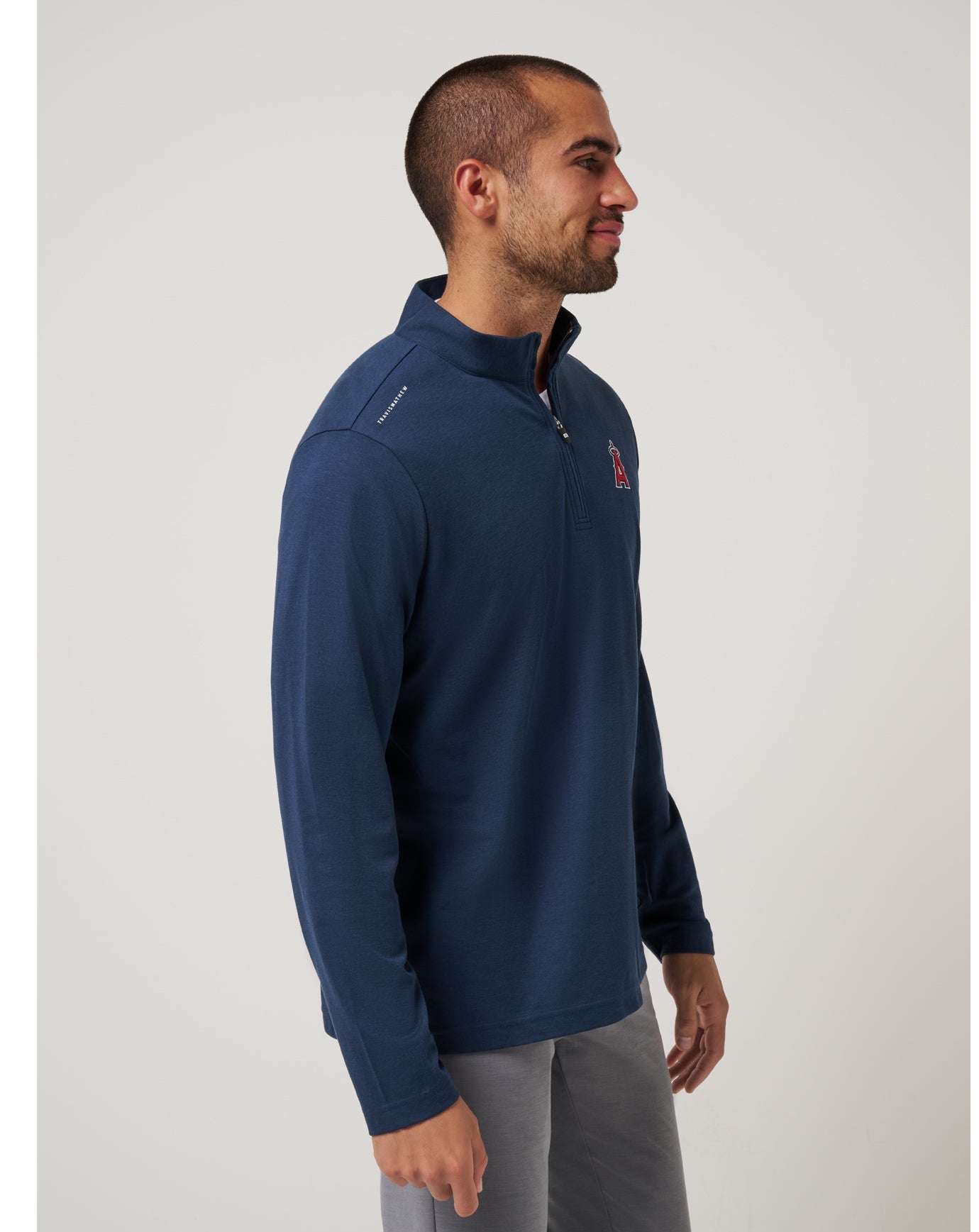 TravisMathew | Los Angeles Angels Time To Tailgate Quarter Zip - Navy