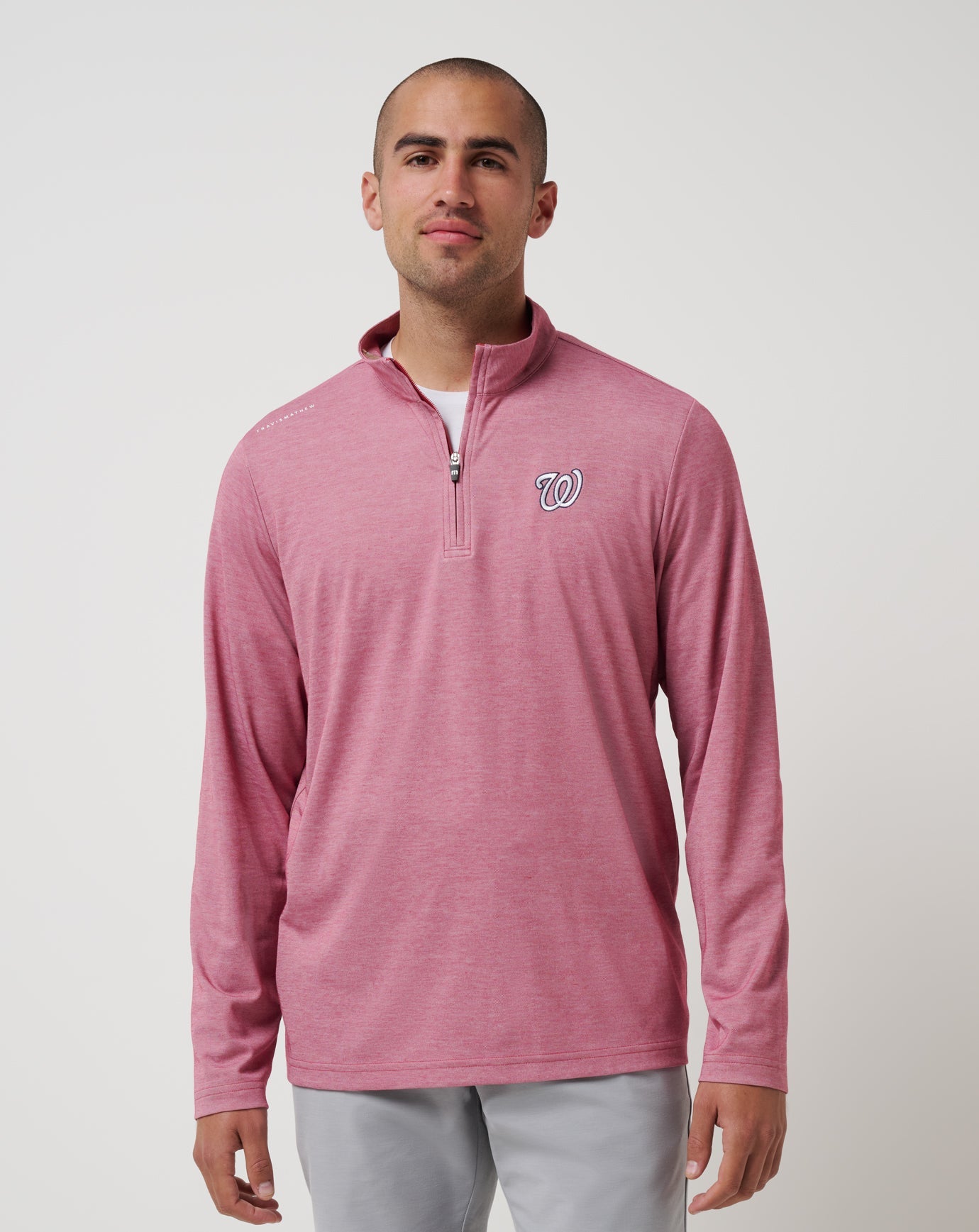 TravisMathew | Washington Nationals Time To Tailgate Quarter Zip - Heather Red