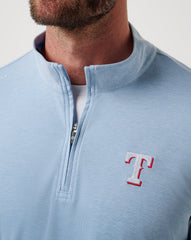 TravisMathew | Texas Rangers Time To Tailgate Quarter Zip - Heather Blue