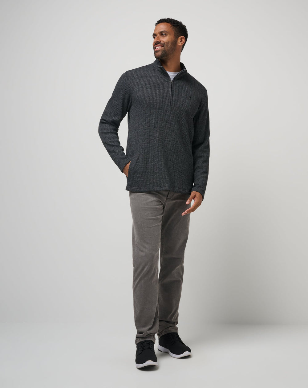 TravisMathew | Last Sunset Quarter Zip - Heather Dark Grey