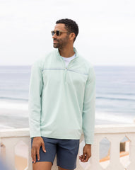 TravisMathew | On The Map Quarter Zip - Eggshell Blue