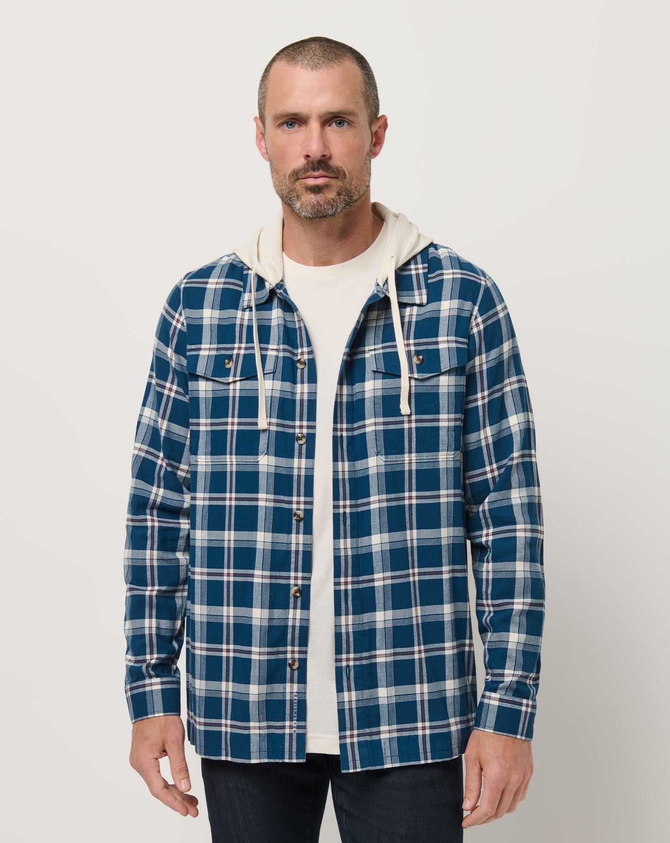 TravisMathew | Cloud Flannel Hooded Button-Up - Titan