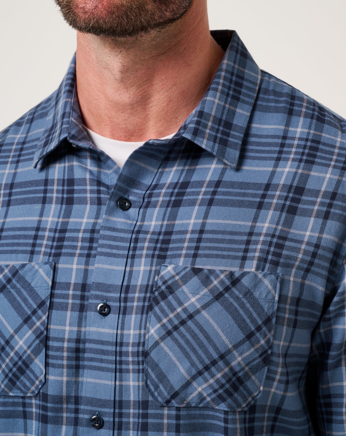 TravisMathew | Cloud Flannel Plaid Button-Up - Bering Sea/Sleet