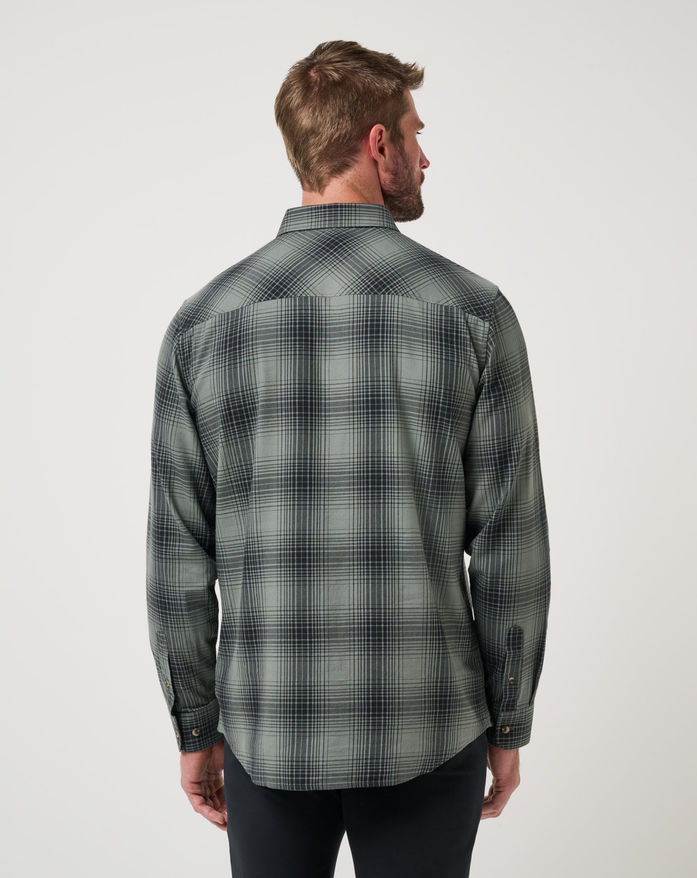 TravisMathew | Cloud Flannel Plaid Button-Up - Dark Olive