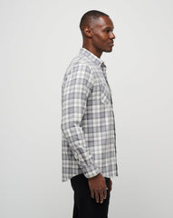 TravisMathew | Cloud Flannel Plaid Button-Up - Vanilla Ice/Quiet Shade