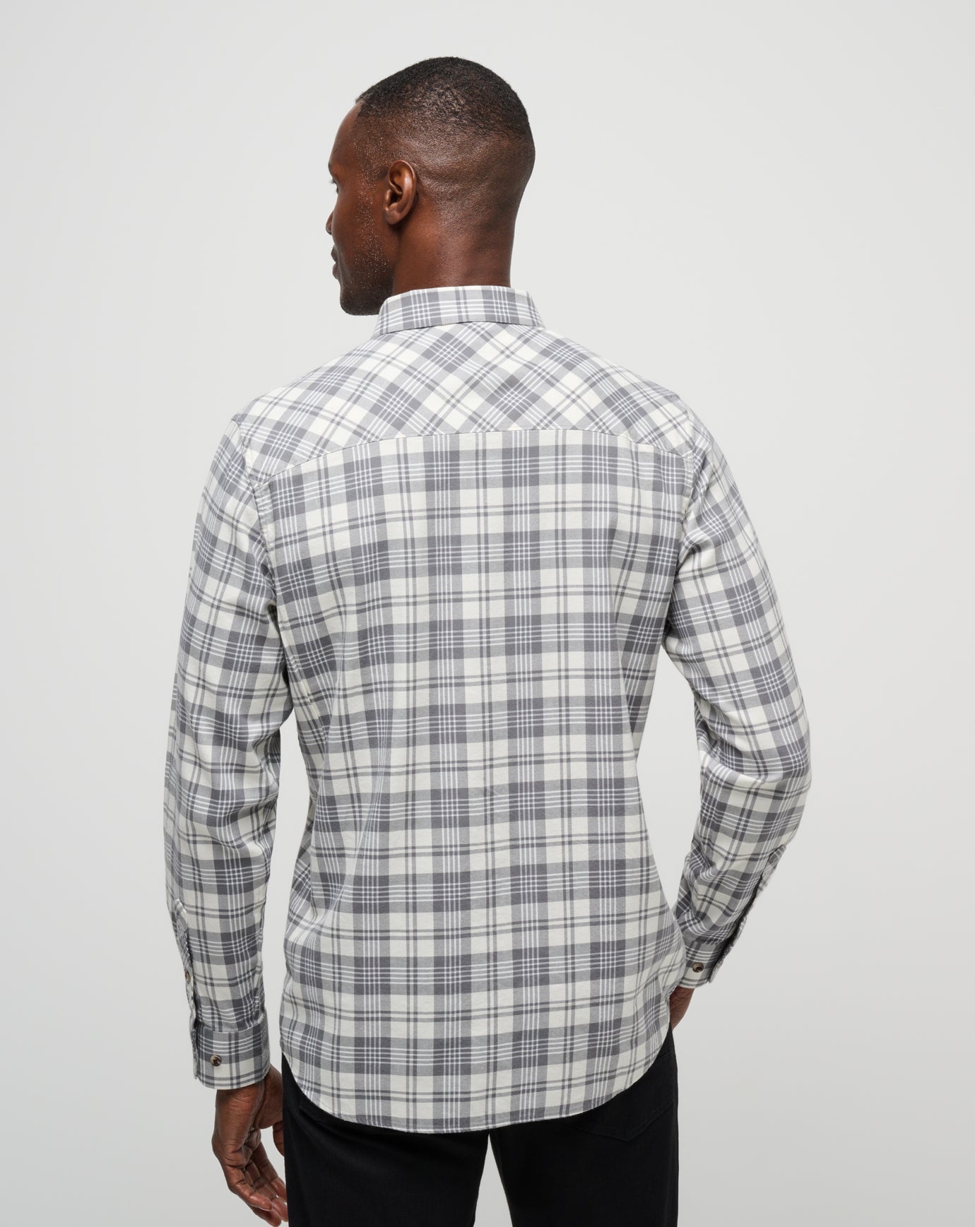 TravisMathew | Cloud Flannel Plaid Button-Up - Vanilla Ice/Quiet Shade