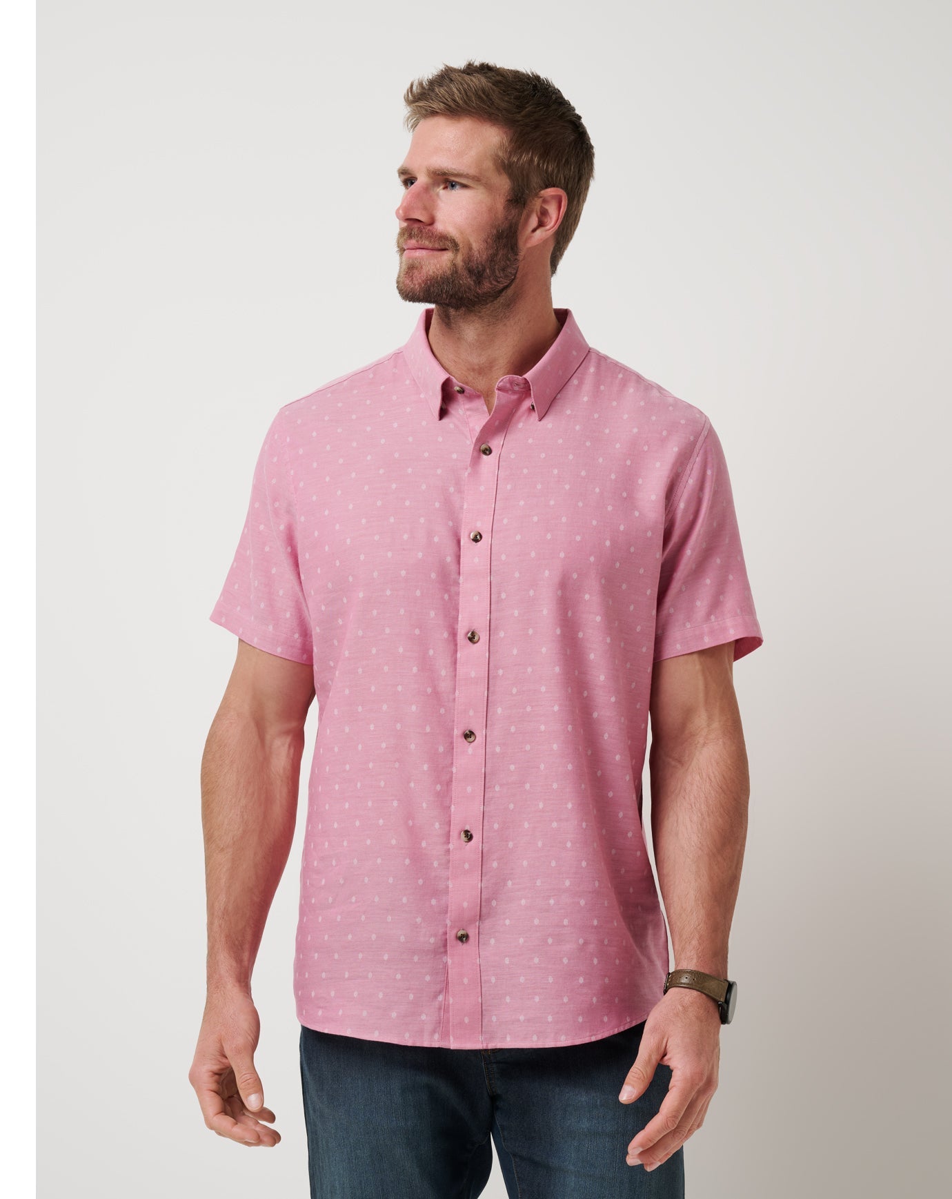 TravisMathew | Early Check In Button-Up - Heather Rose Wine