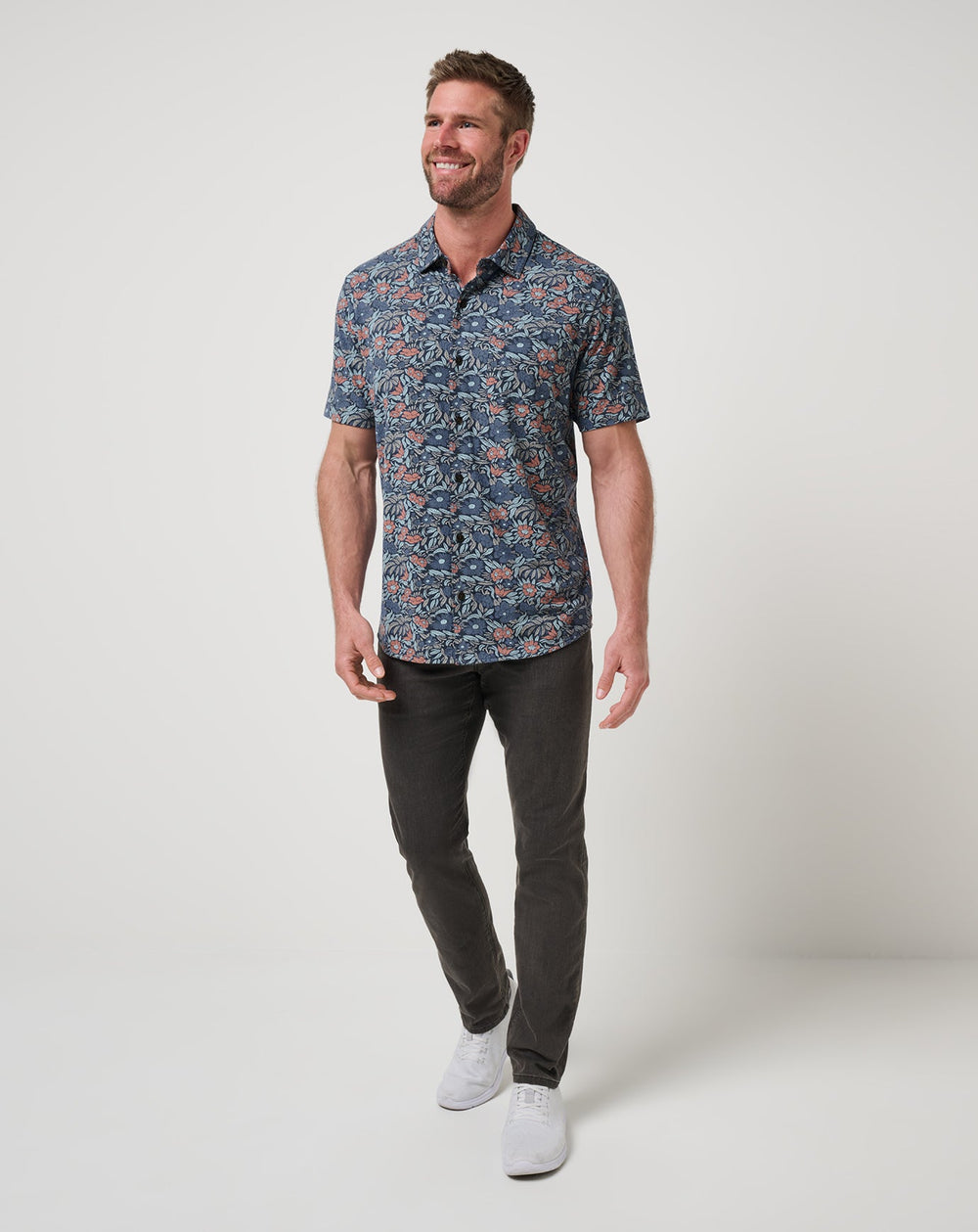 TravisMathew | Knit Day Cruise Button-Up - Mood Indigo/Vintage Indigo