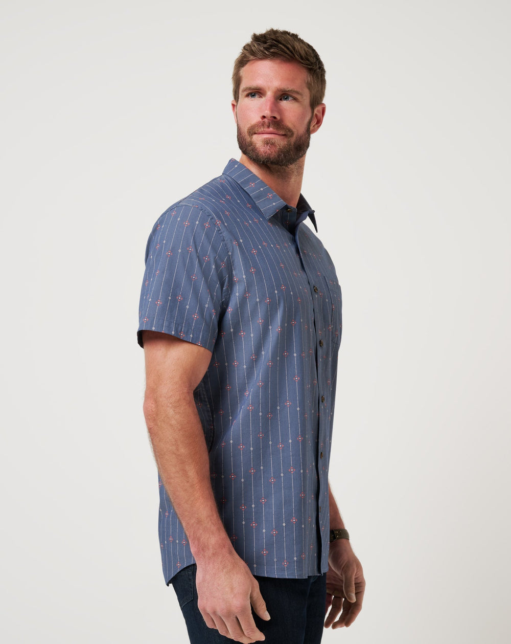 TravisMathew | Deco Button-Up - Heather Mood Indigo
