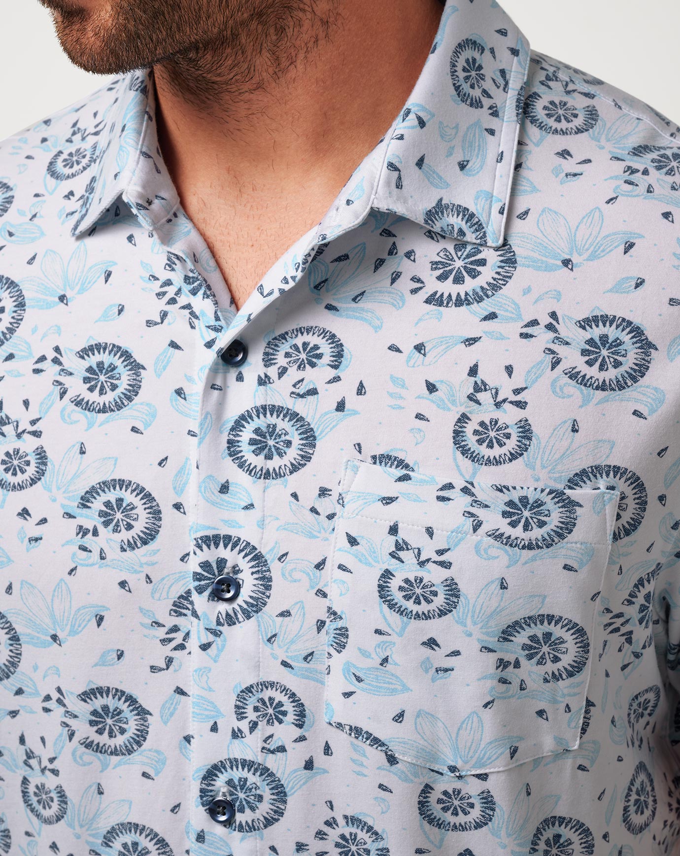 TravisMathew | Knit Flourish Button-Up - White