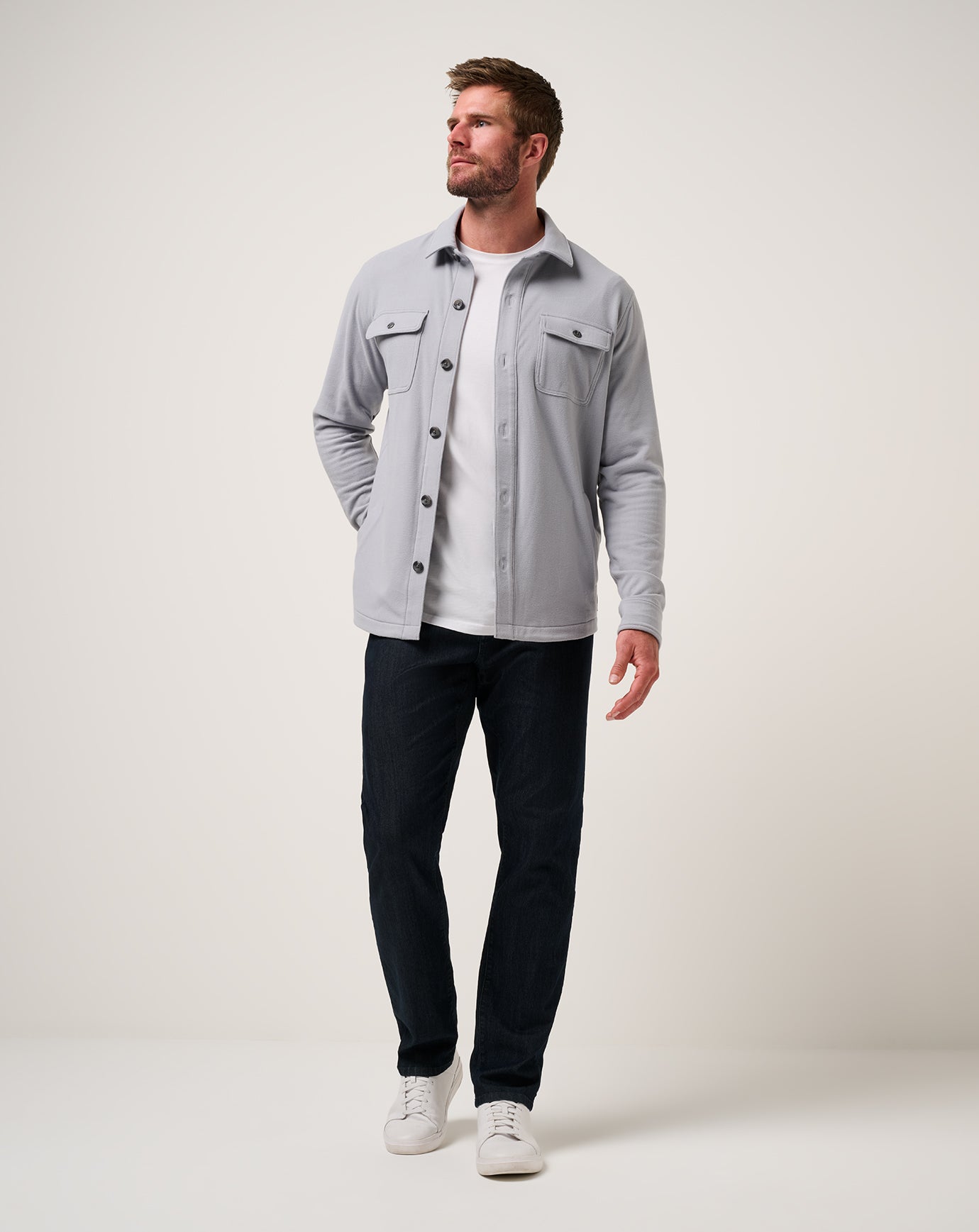 TravisMathew | Peak Fleece Shirt Jacket - Sleet