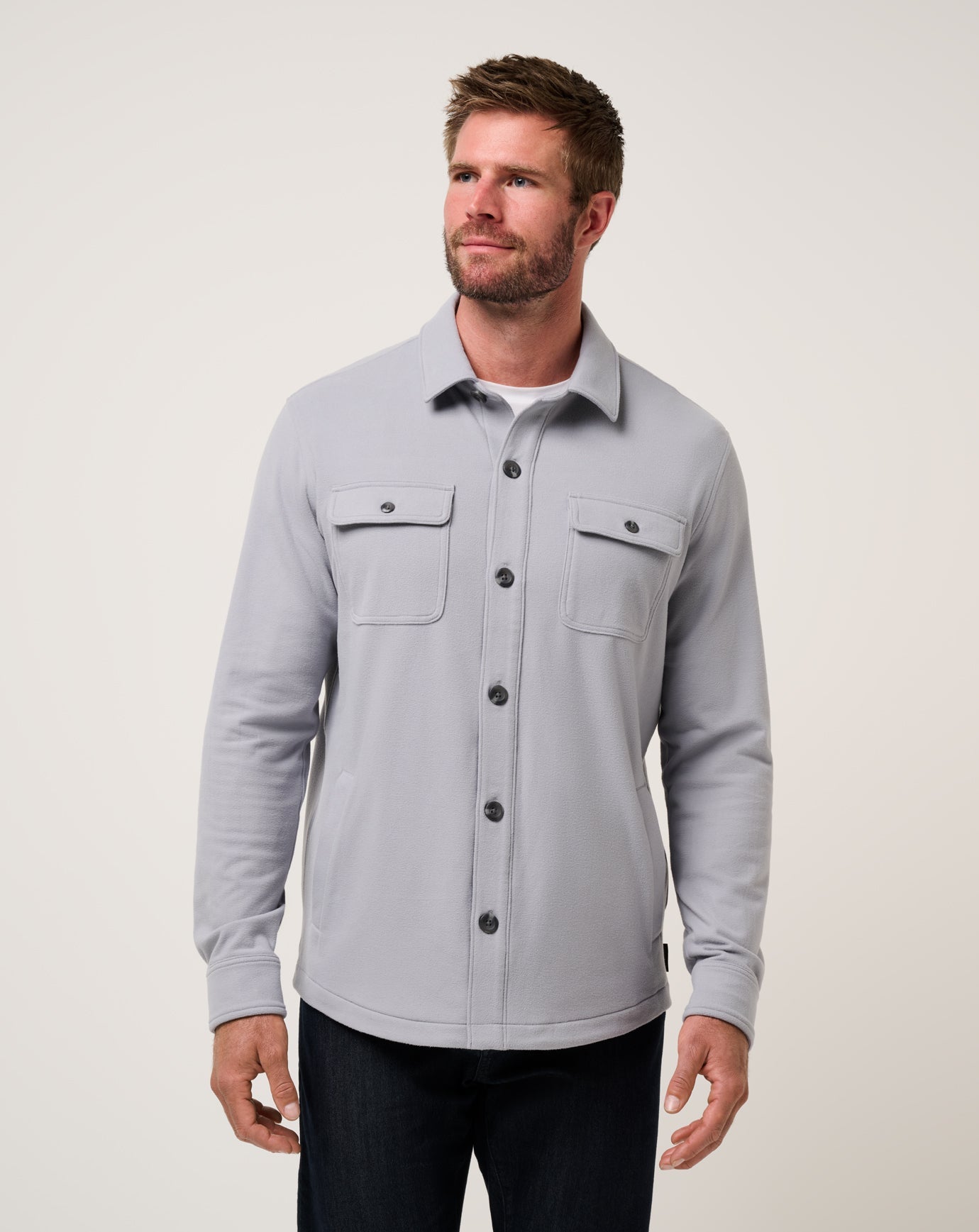 TravisMathew | Peak Fleece Shirt Jacket - Sleet
