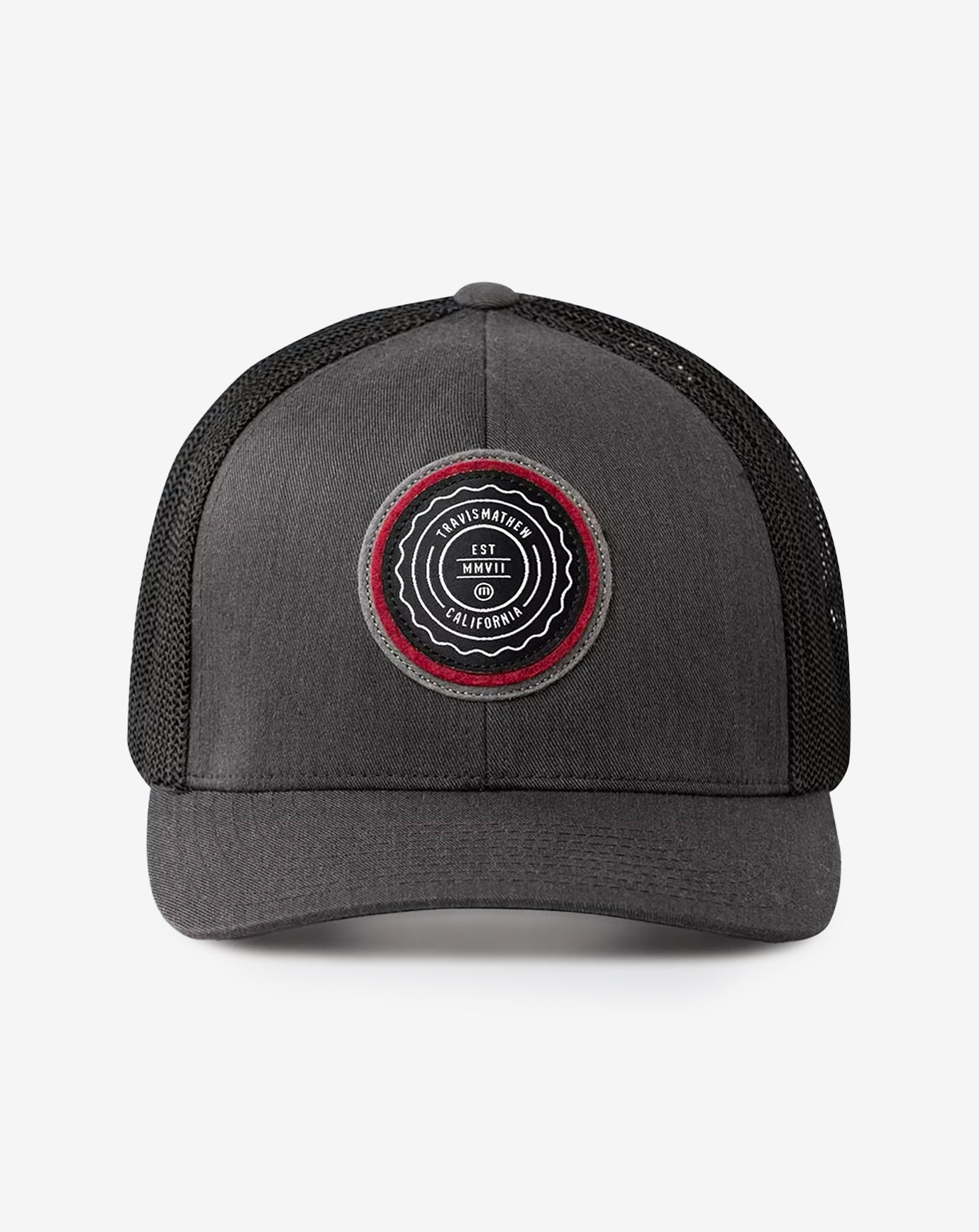 TravisMathew | The Patch Snapback Hat - Heather Grey Pinstripe