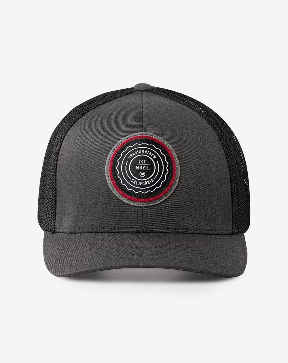 TravisMathew | The Patch Snapback Hat - Heather Grey Pinstripe