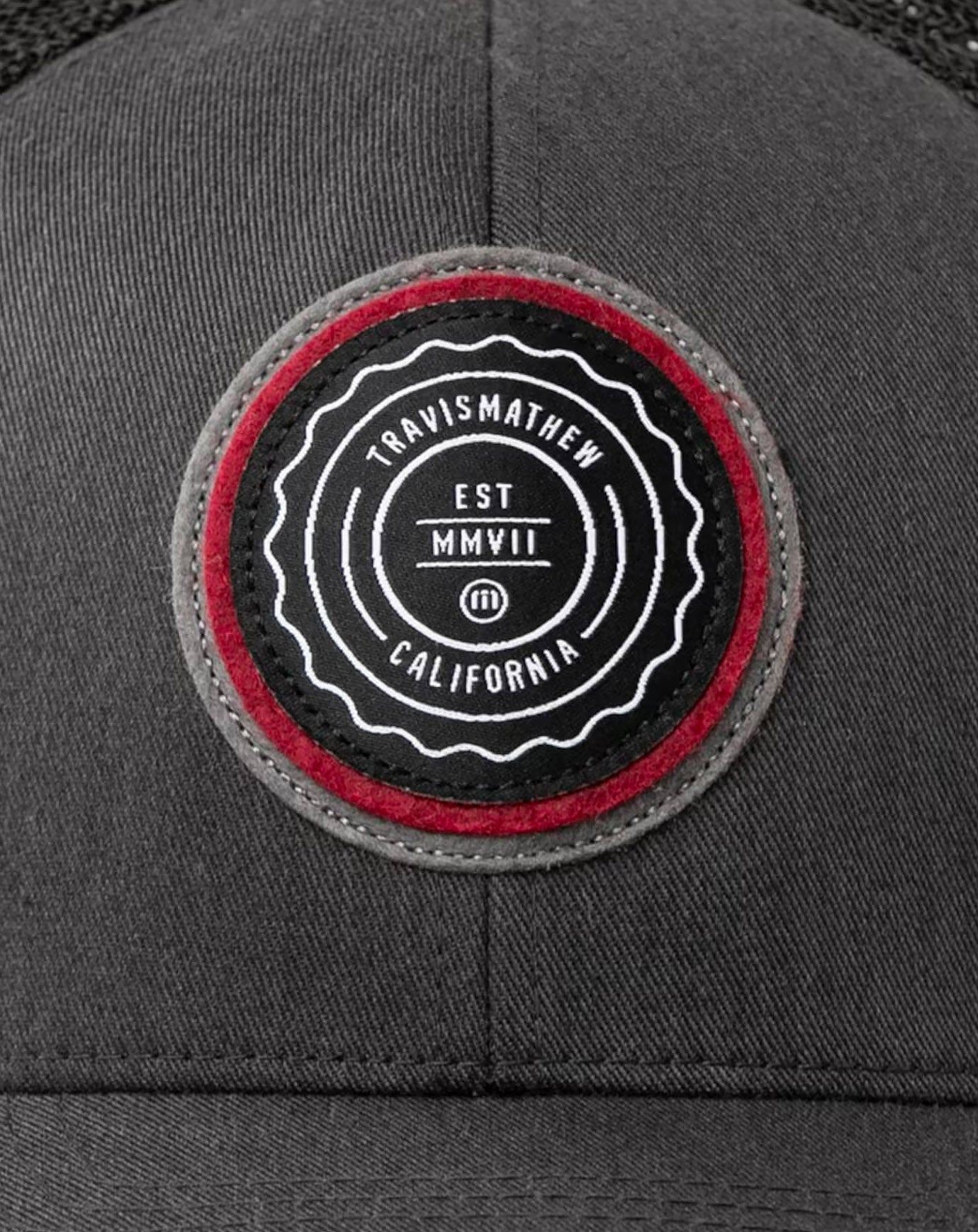TravisMathew | The Patch Snapback Hat - Heather Grey Pinstripe