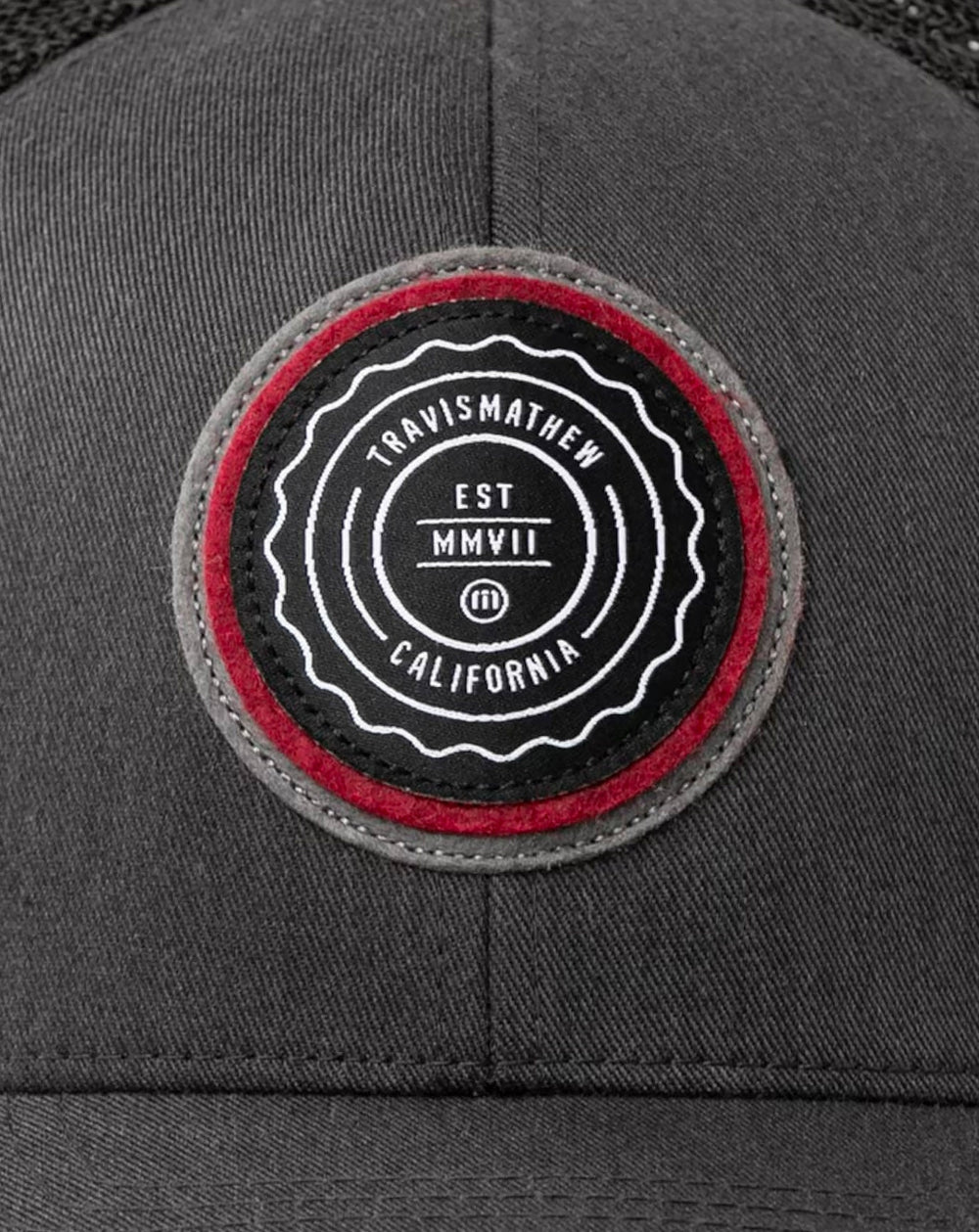 TravisMathew | The Patch Snapback Hat - Heather Grey Pinstripe