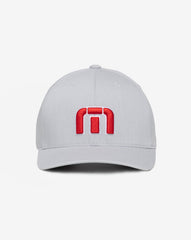 TravisMathew | Red White Iconic Snapback Hat - Heather Grey