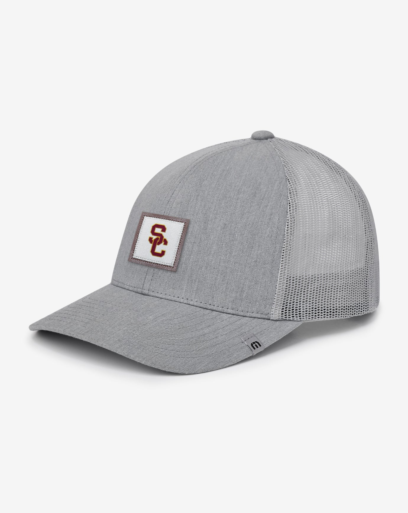 TravisMathew | USC Leather Patch Snapback Hat - Heather Grey