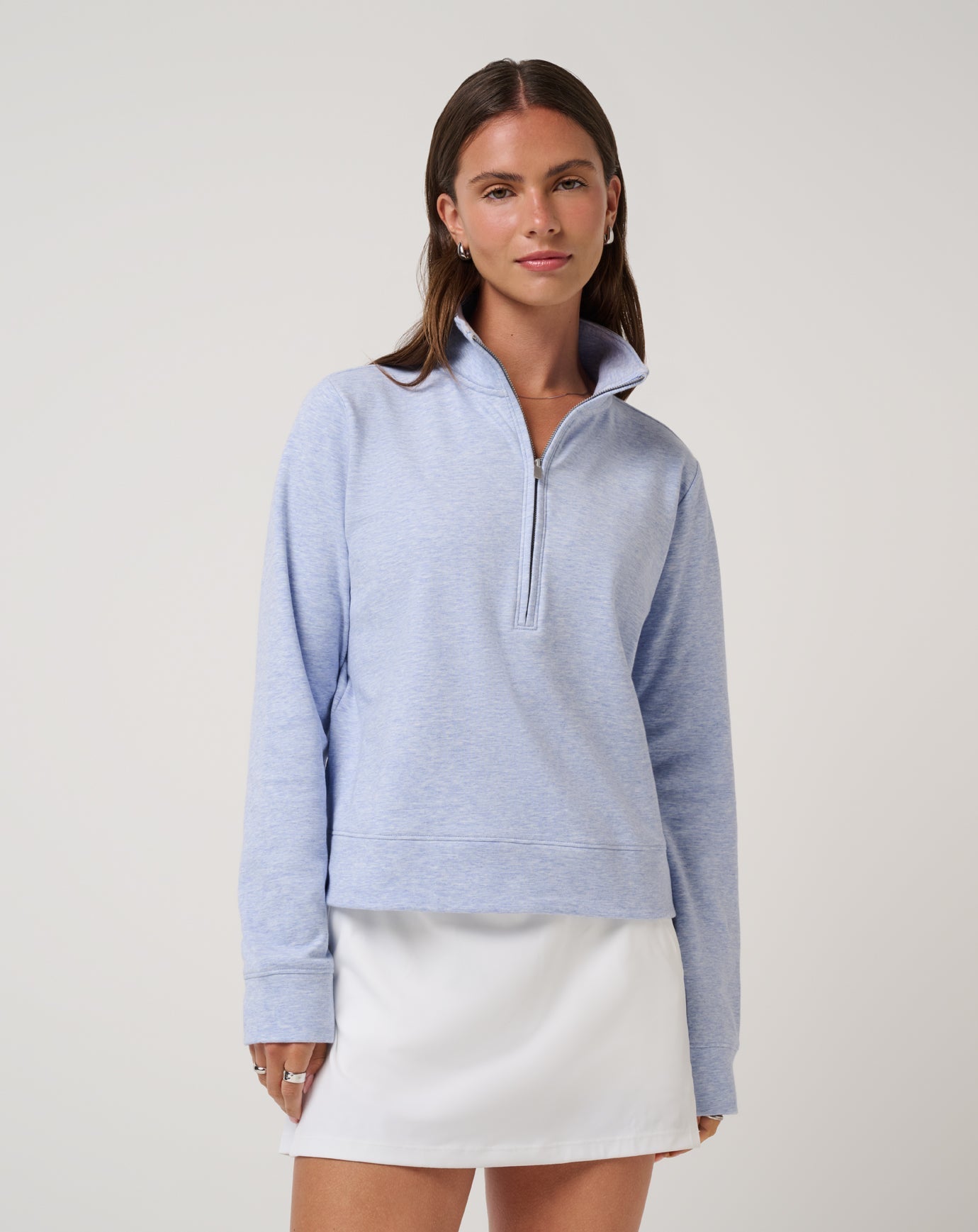 TravisMathew | Cloud Fleece Half Zip 2.0 - Heather Soft Blue