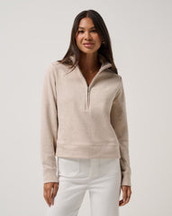 TravisMathew | Cloud Fleece Half Zip 2.0 - Heather Natural