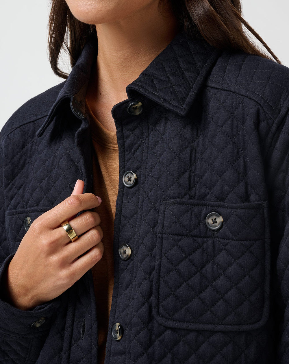 TravisMathew | Diamond Quilted Shacket - Black