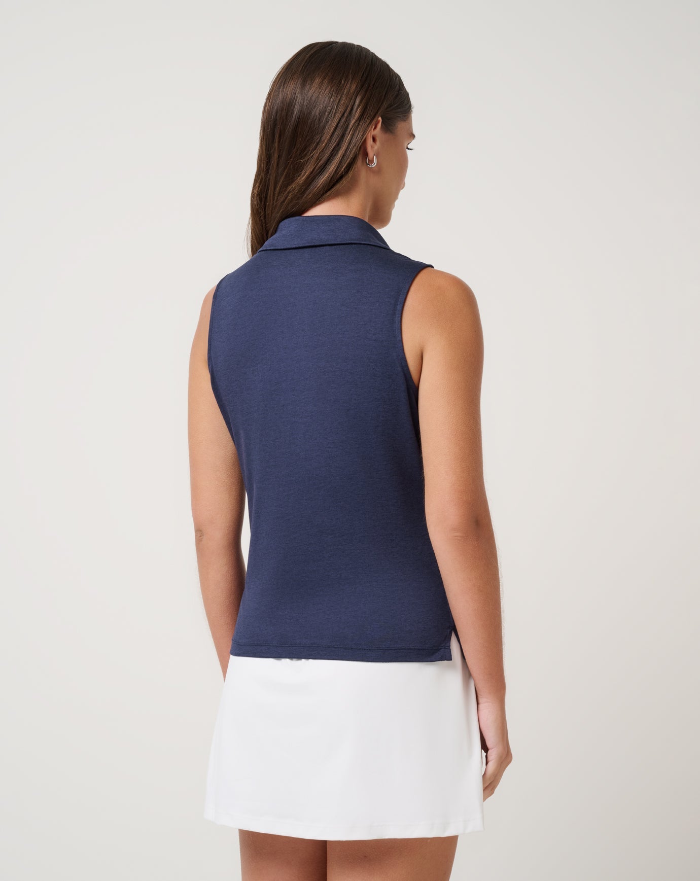 TravisMathew | Skyloft Light Sleeveless Polo - Heather Navy Blazer