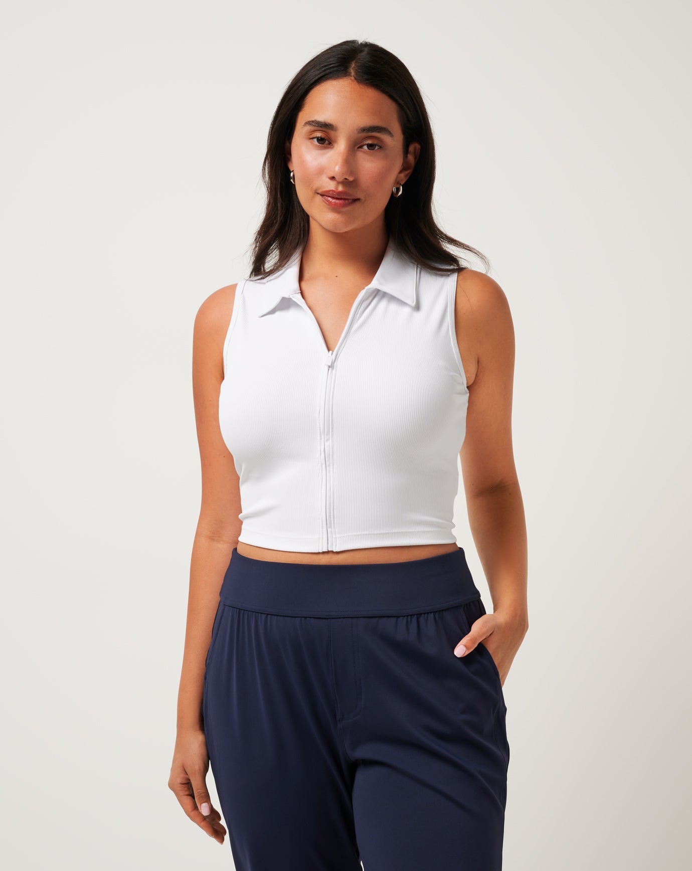 TravisMathew | Moveknit Rib Zip Polo - White
