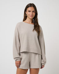 TravisMathew | Coastal Rib Yacht Me Pullover - Heather Island Fossil