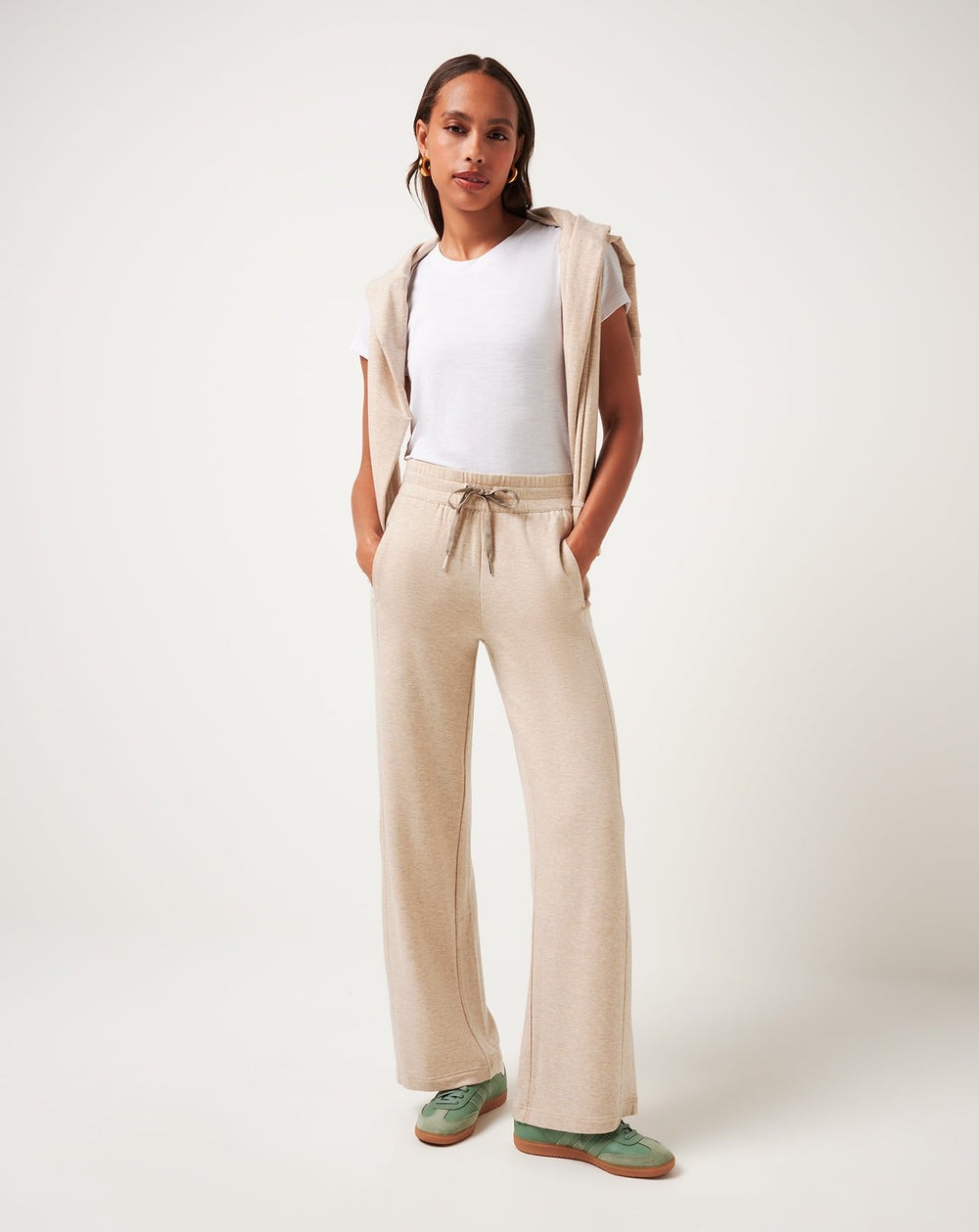 TravisMathew | Cloud Terry Wide Leg Pant - Heather Natural