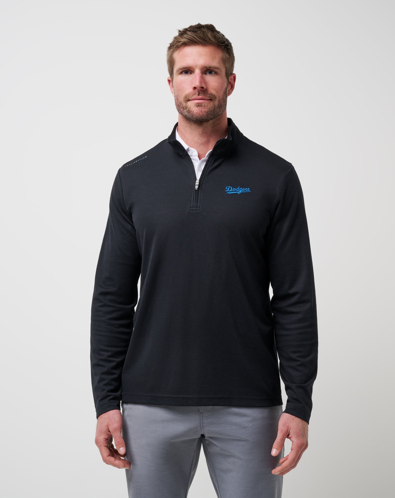 TravisMathew | Los Angeles Dodgers Time To Tailgate Quarter Zip - Black