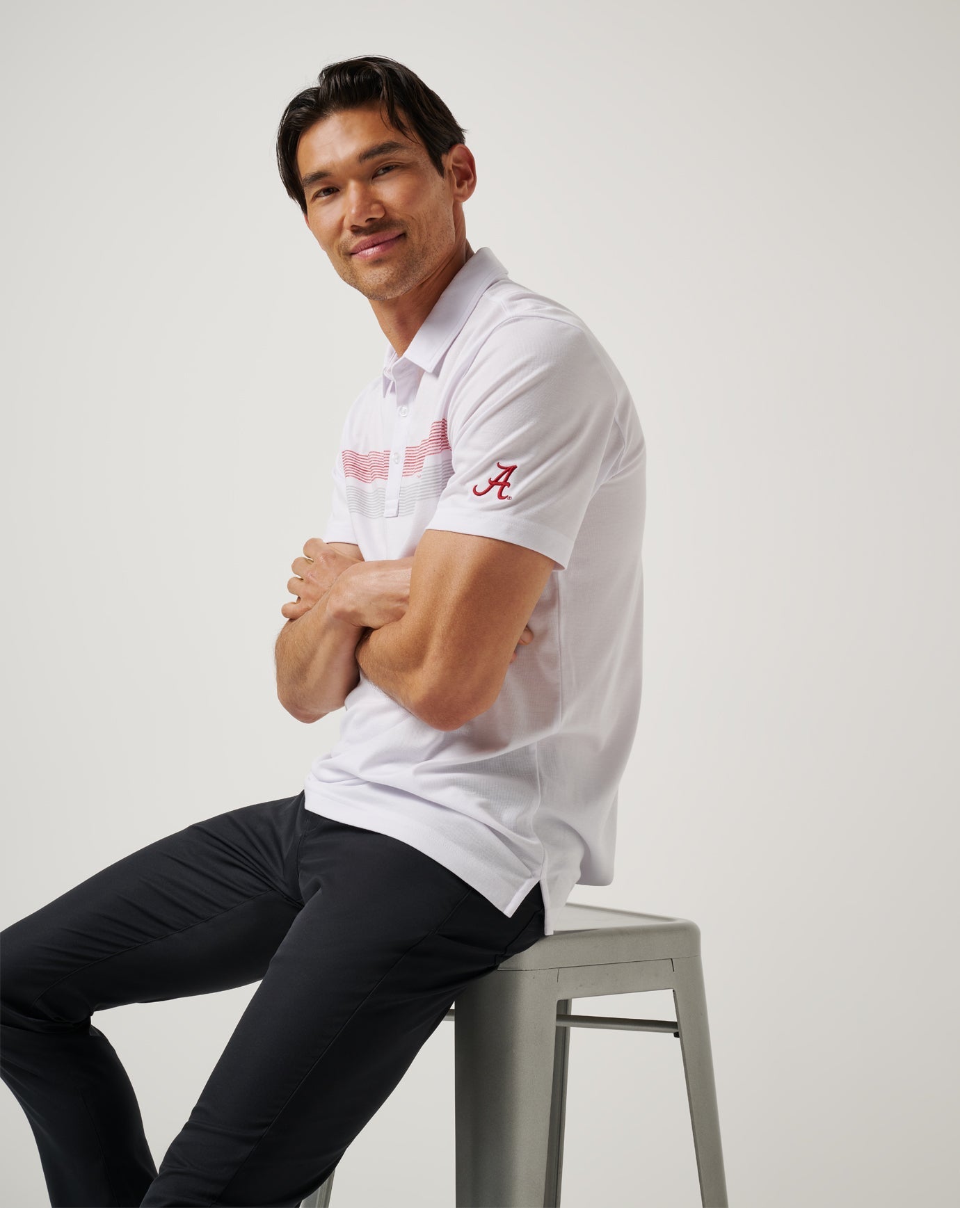 TravisMathew | Alabama Top Recruit Polo - White/Crimson