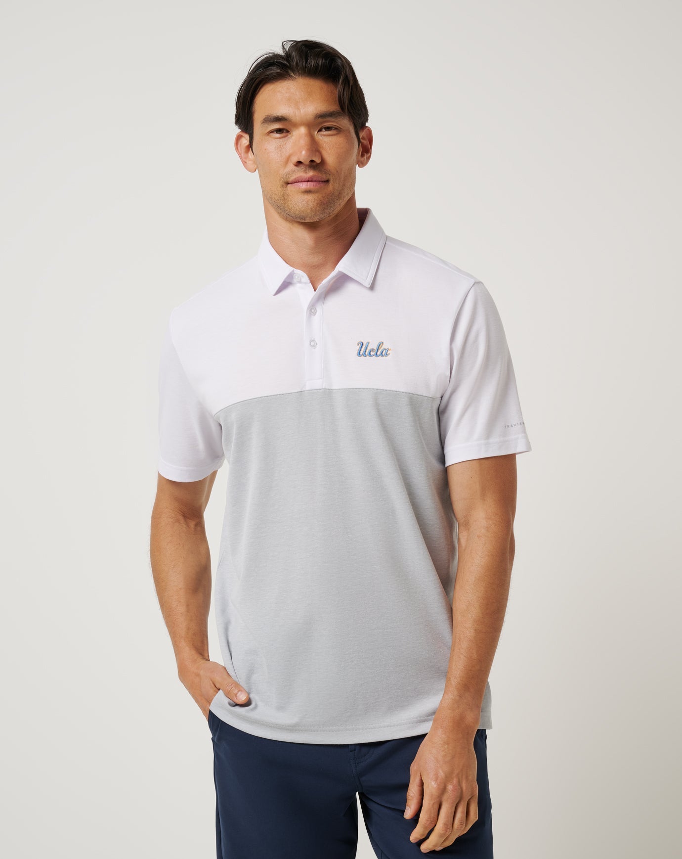 TravisMathew | UCLA Drop Back Polo - White/Heather Grey
