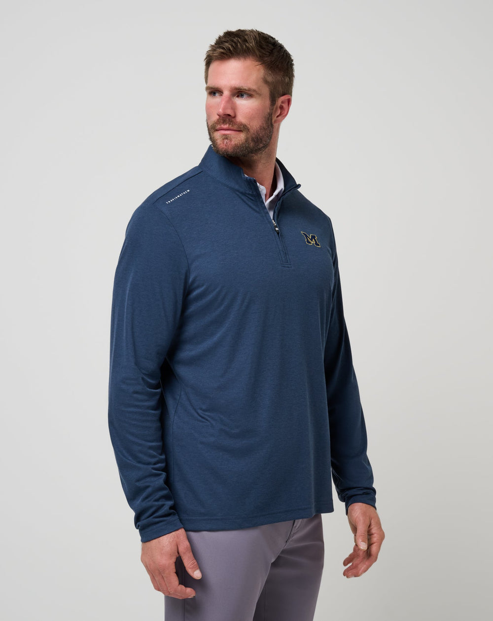 TravisMathew | Michigan Time To Tailgate Quarter Zip - Navy