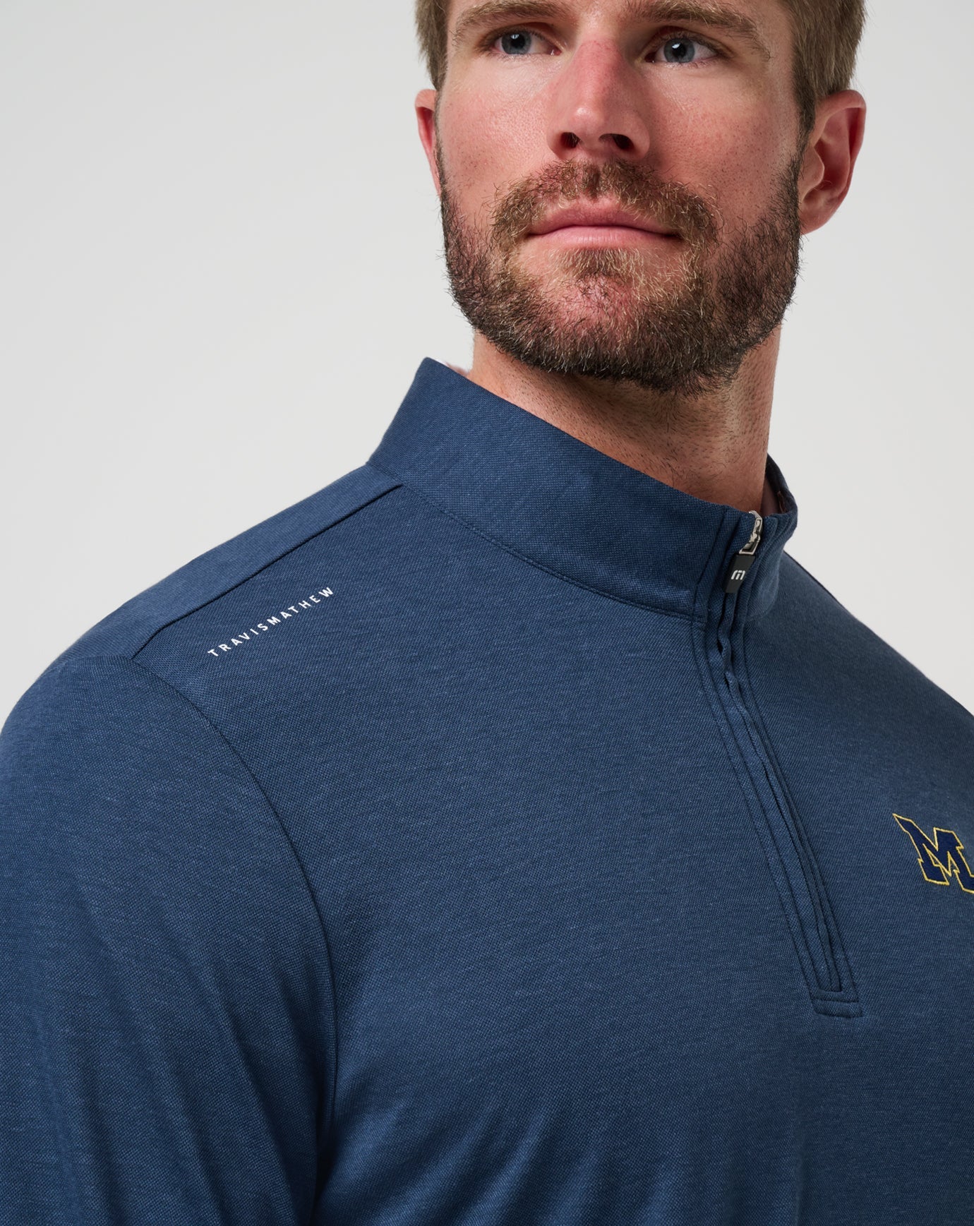 TravisMathew | Michigan Time To Tailgate Quarter Zip - Navy