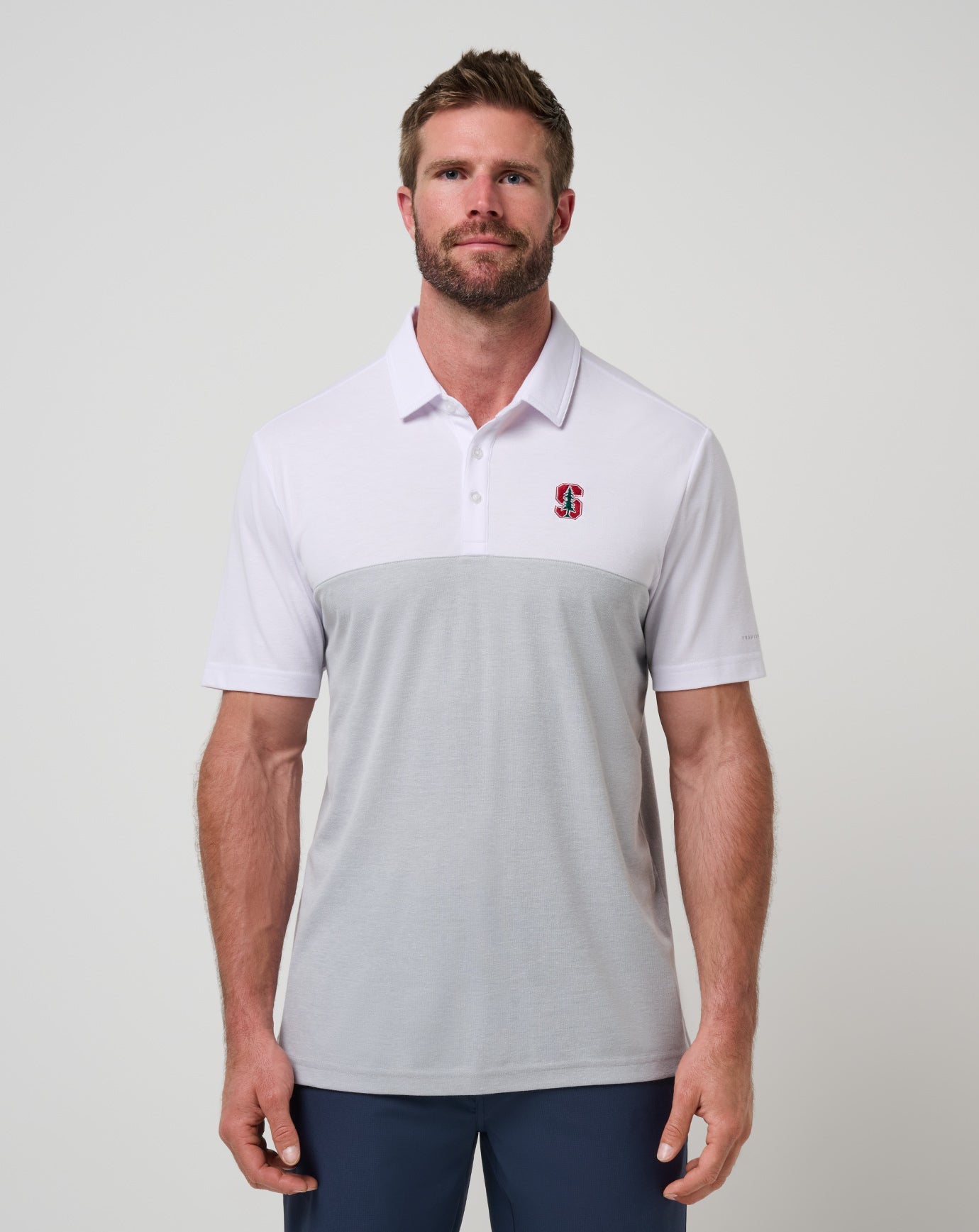 TravisMathew | Stanford Drop Back Polo - White/Heather Grey