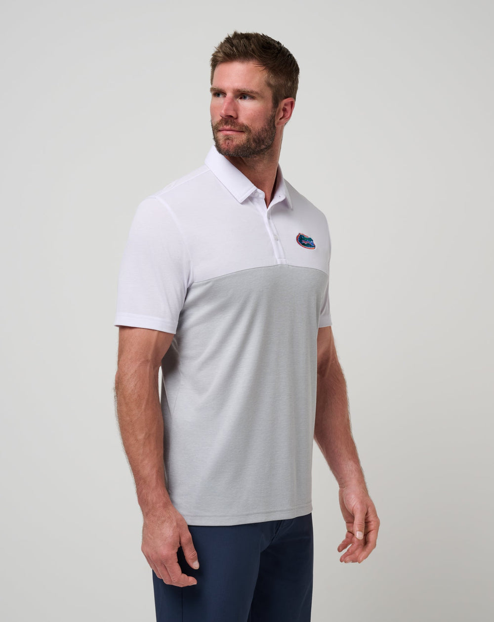 TravisMathew | Florida Drop Back Polo - White/Heather Grey