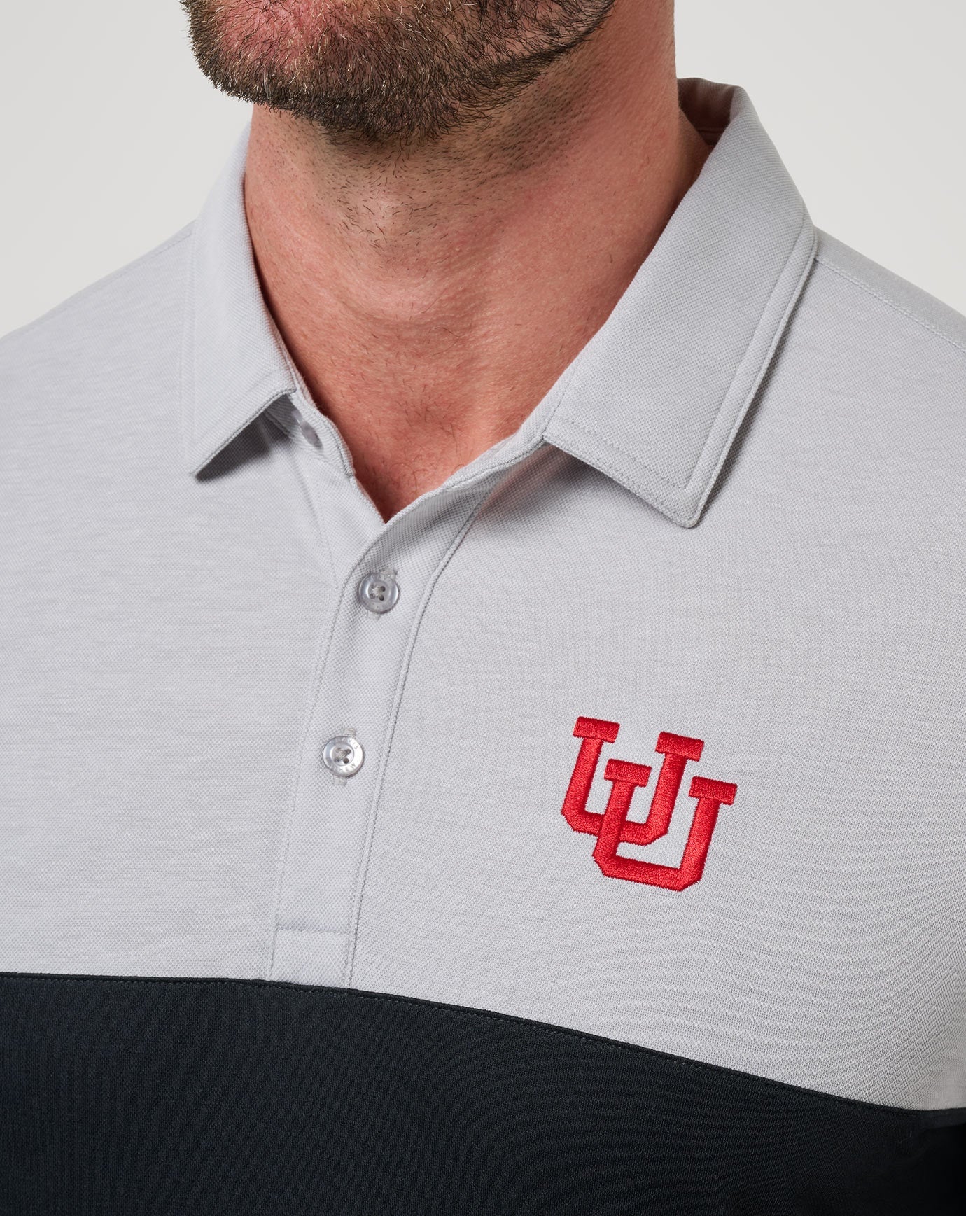 TravisMathew | Utah Drop Back Polo - Heather Grey/Black